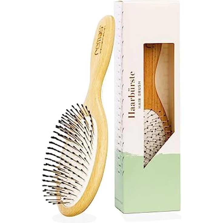 remos professional body care REMOS breite Haarbürste mit Stahlstiften und Noppen, schonende Haarpflege, geeignet für alle Haartypen, 23 cm – Bild 1
