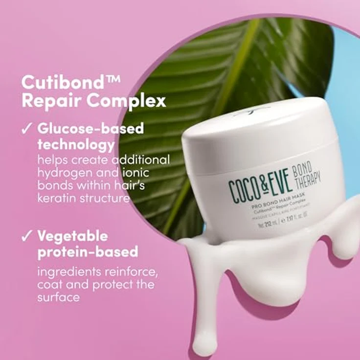 Coco & Eve Bond Therapy Pro Bond Mask, regenerierende Haarmaske für beschädigtes, chemisch behandeltes Haar, 212 ml – Bild 4