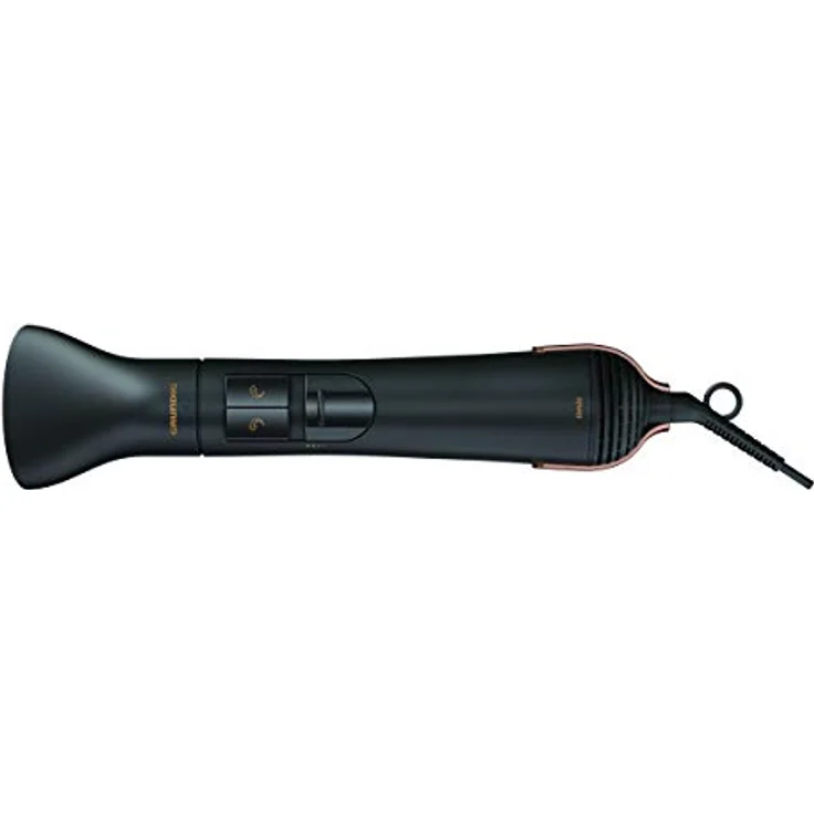 GRUNDIG NaturaShine HS 7080 Volumen- und Lockenstyler, Thermobürste mit 2 Temperatur- und Luftstromstufen, Ionic-Funktion, 1000 Watt, Links- und Rechtsrotation, 4 Stylingaufsätze, Schwarz/ Roségold – Bild 3