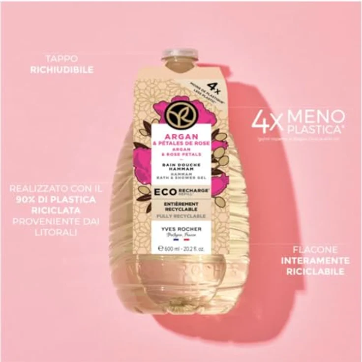 Yves Rocher Raspberry & Peppermint Energizing Bath Shower Gel, Duschgel für Damen, 600 ml, ohne Sulfate, vegane Formel – Bild 2