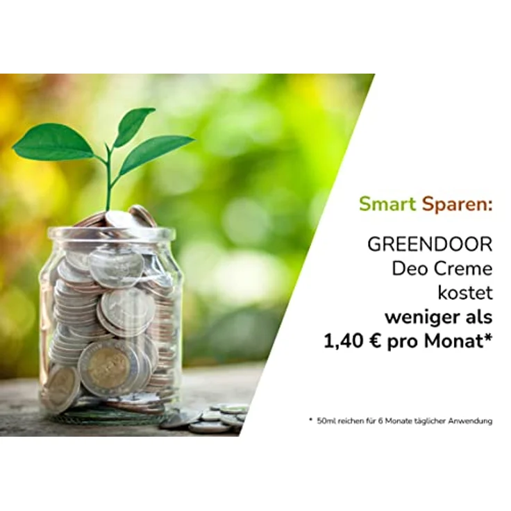 GREENDOOR Deo Creme Ohne Aluminium/Alkohol vegan 50ml – 6 Monatspack, Bio Deodorant Aloe Vera, unisex Duft, naturkosmetisch – Bild 5