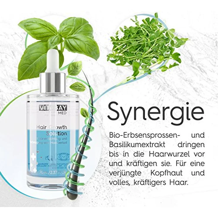 Vitabay Hair Growth Solution 70 ml • Serum gegen Haarausfall für sie und ihn • Haarverdichtung & Haarwachstum – Bild 3