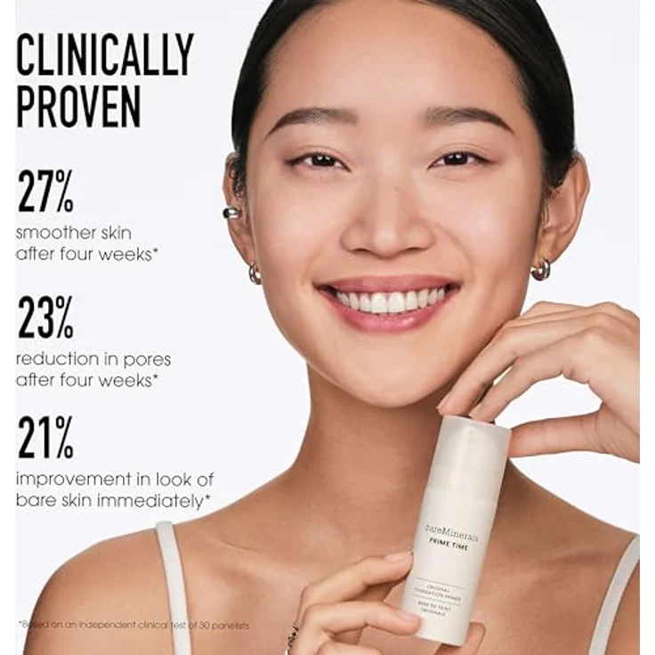 bareMinerals Prime Time Pore-Minimizing Foundation Primer, 15 ml mit samtiger Gel-Textur für minimierte Poren und natürlichen Filter-Effekt – Bild 5