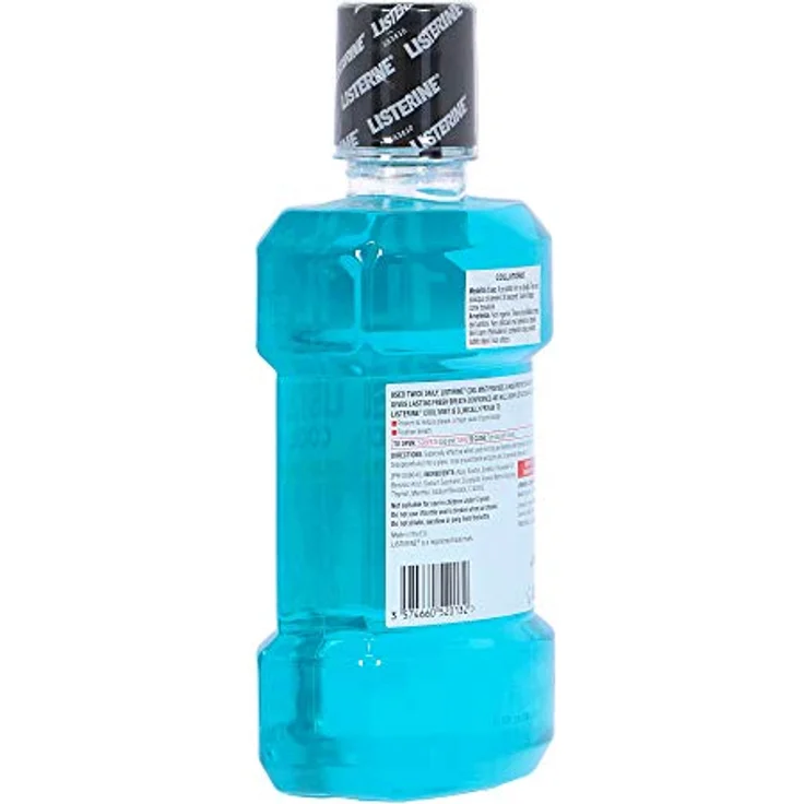 Listerine Mundspülung Cool Mint, 1 Liter, mit Alkohol, gegen Plaque, frischer Atem  – Bild 4