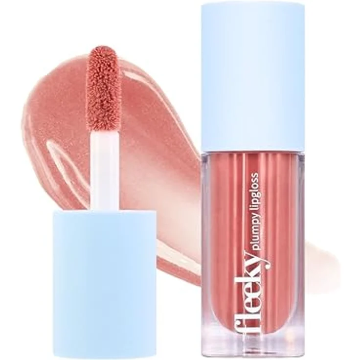 Fleeky Plumpy Lipgloss, Rose Nude, 5 ml, Volumen- und Glanz-Optimierer für geschmeidige Lippen – Bild 1