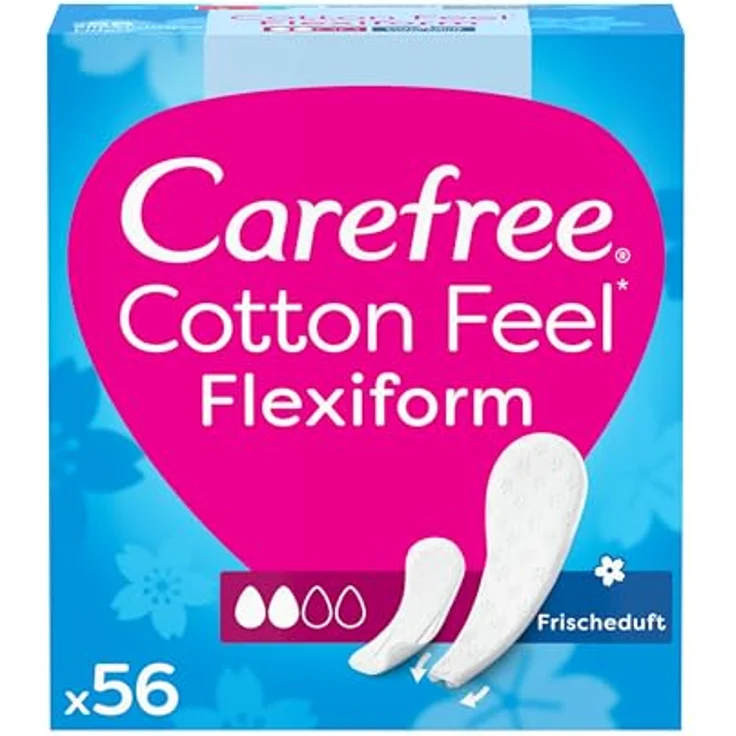 Carefree Slipeinlagen Cotton Feel Flexiform, 100% atmungsaktiv mit Frischeduft, 56 Stück – Bild 1