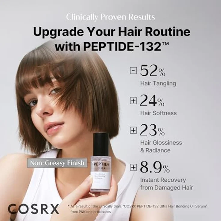 COSRX PEPTIDE 132 Haar-Bonding-Ölserum, 28ml – Leichtes Keratinöl gegen Frizz & Spliss, Argan- und Jojobaöl, für alle Haartypen – Bild 4