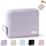 RETGJNC Reise-Kosmetiktasche, tragbarer Ständer mit großem Fassungsvermögen, Nass-/Trocken-Trennung, wasserdichtes PU-Leder