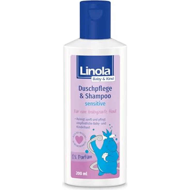 Linola Baby & Kind Duschpflege & Shampoo sensitiv - 1 x 200 ml - Für Haut und Haar | 2-in-1 Duschgel & Shampoo für sensible Baby- und Kinderhaut
