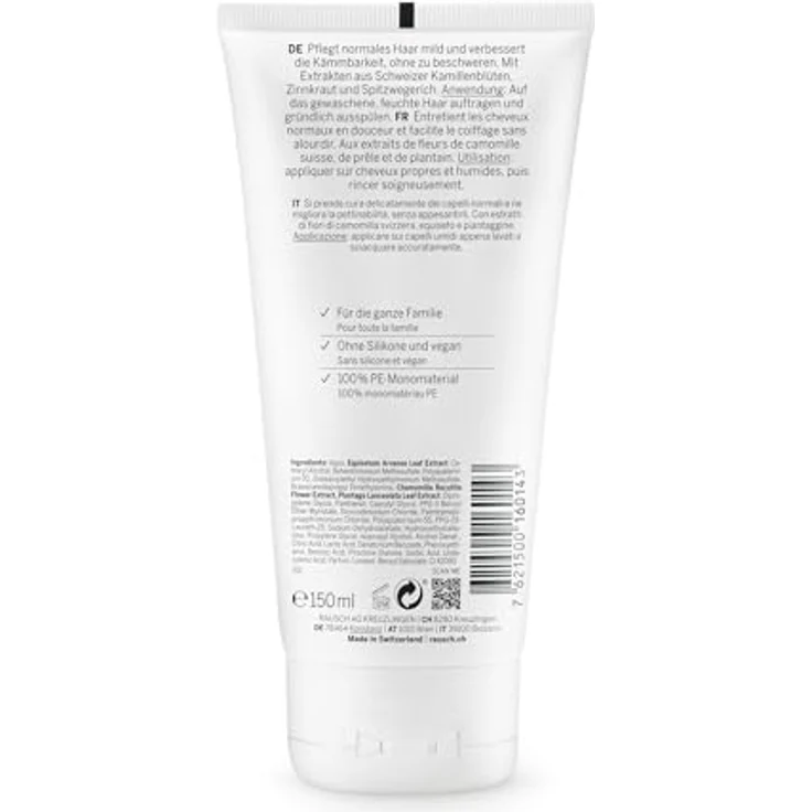 RAUSCH Pflege-Conditioner mit Schweizer Kräutern 150 ml – milde Pflege für die ganze Familie, vegan und ohne Silikon, hergestellt in der Schweiz – Bild 10