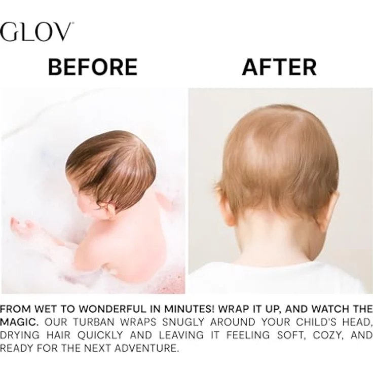 GLOV Hair Towel Turban für Kinder, originelles Design, schonend zum Haar, 1 Stück – Bild 3