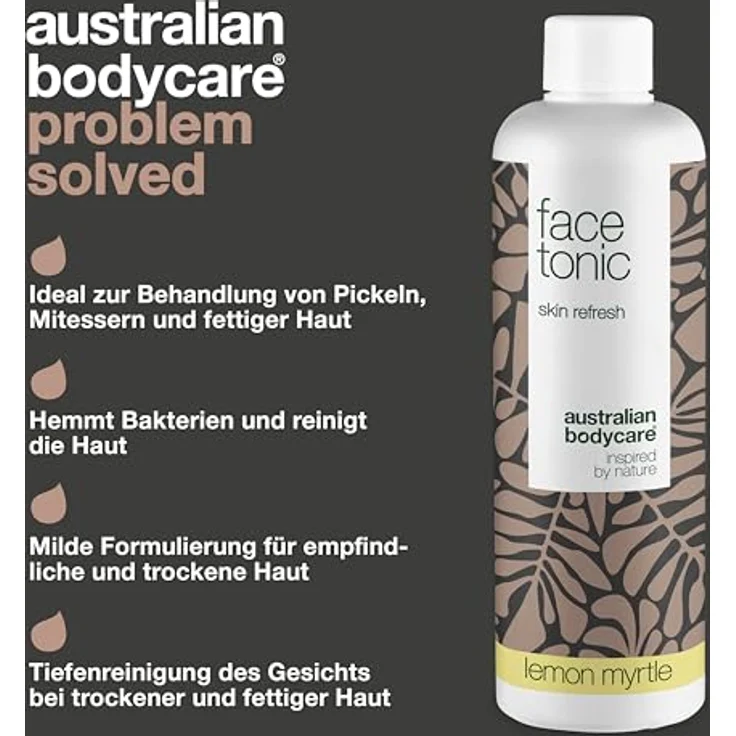 Gesichtstonikum mit Zitronenmyrte 150 ml - Alkoholfreies Gesichtstonikum mit Teebaumöl - Reinigungsmittel gegen Unreinheiten, Flecken, Pickel und Akneanfällige Haut, Natürliches Teebaumöl – Bild 3