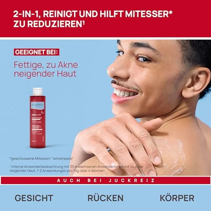 DEXERYL Schäumendes Anti-Unreinheiten Gel mit 2% Salicylsäure, klärende Reinigung für fettige Haut, seifenfrei, 200 ml – Bild 4