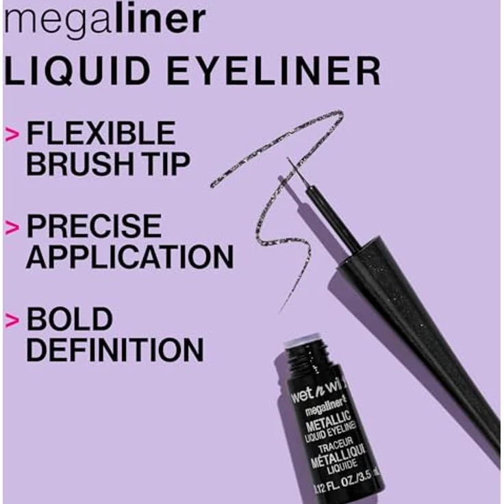 WetnWild Augen Make-up Liquid Eyeliner Black Sparkle 3,5 ml, flüssige Konsistenz – Bild 3