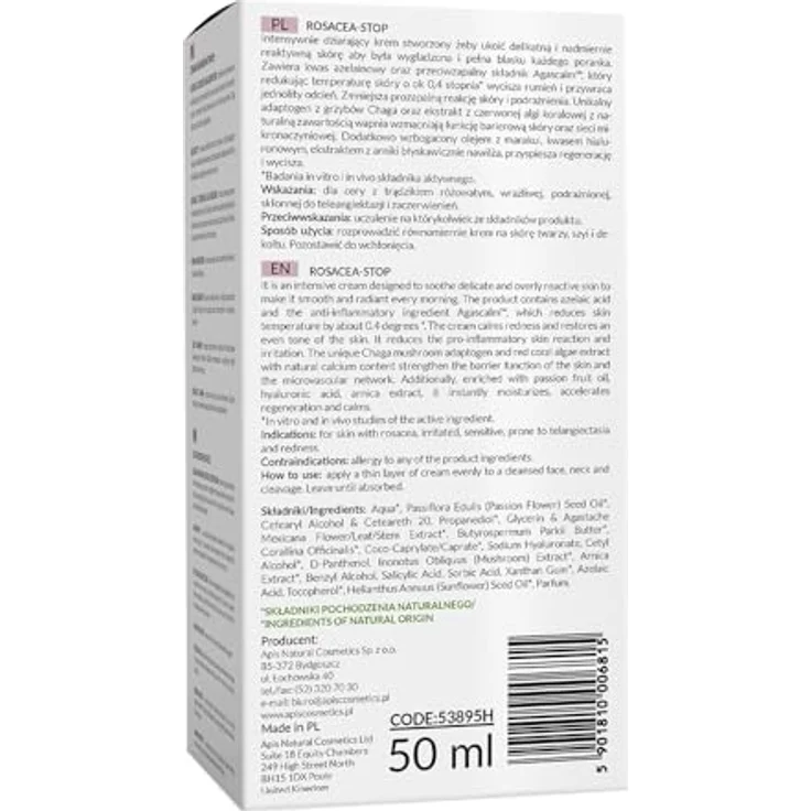 Apis Natural Cosmetics Rosacea-Stop, Beruhigende Nachtcreme für empfindliche Haut, vegan, 50 ml – Bild 2