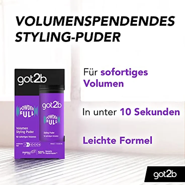got2b Styling Puder Powderfull (10 g), Haarpuder verleiht sofortiges Volumen direkt am Ansatz, Volumenpuder mit leichter Formel für natürlich aussehenden Halt – Bild 4