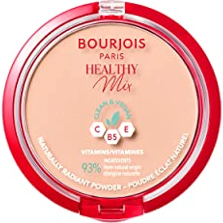 Bourjois Healthy Mix, mattierendes Puder für strahlendes Aussehen, Farbton 03 Rose Beige, 10 g, vegan – Bild 1
