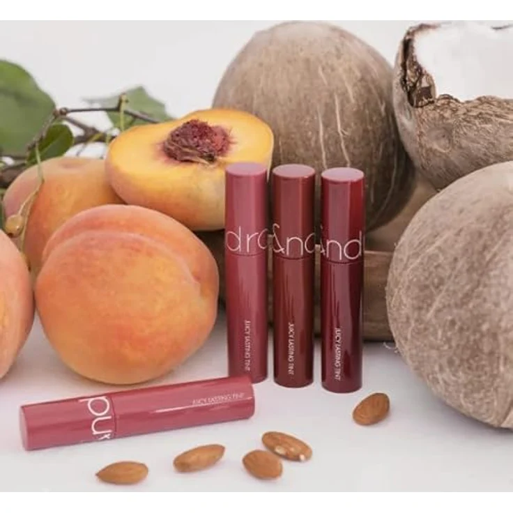 rom&nd Juicy Lasting Lipgloss #19 Almond Rose, hochpigmentiert, 5,5 g, feuchtigkeitsspendend und langanhaltend – Bild 5