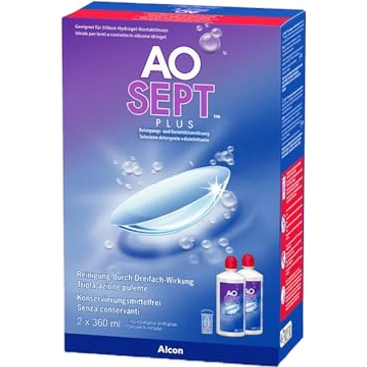Alcon Aosept Plus 2 x 360 ml Peroxid-System für weiche & harte Kontaktlinsen, inkl. 2 Aufbewahrungsbehälter - Preisvergleich – Bild 2