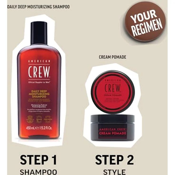 American Crew Cream Pomade, Haarpomade mit leichtem Halt und glänzendem Finish, 85 ml – Bild 6