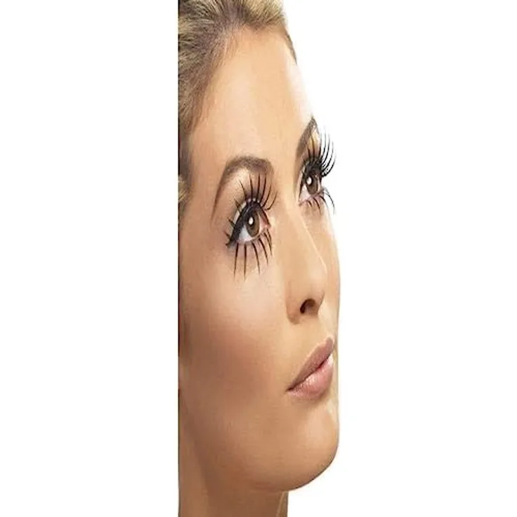 Smiffys Fever Damen Falsche Wimpern, Set aus oberer und unterer Wimpernreihe, One Size, Schwarz, 34537
