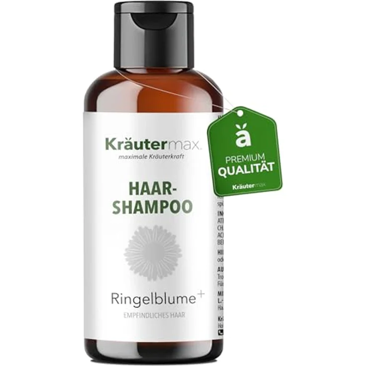 Kräutermax Ringelblume Haar Shampoo 1 x 250 ml, Shampoo mit Ringelblume und Granatapfelextrakten, ohne Paraffine und Vaseline, natürliche Haarpflege – Bild 1