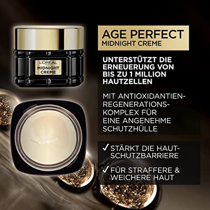 L'Oréal Paris Age Perfect Zell-Renaissance Midnight Regenerierende Creme, 50 ml - Regeneriert die Haut über Nacht & schützt tagsübermit einzigartiger Antioxidantien-Regenerationsformel, für jugendlich aussehende Haut – Bild 3