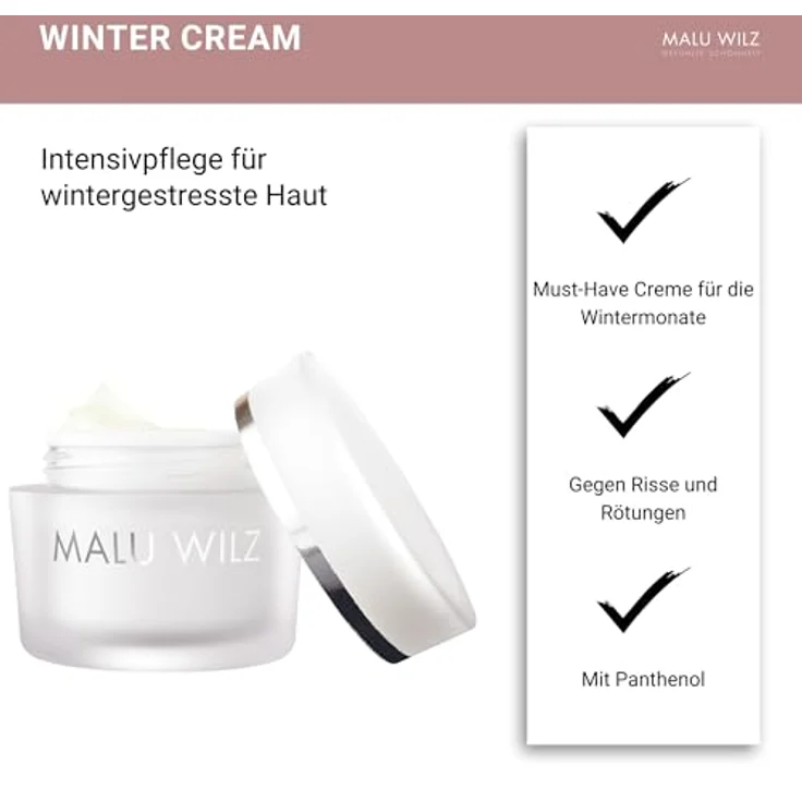 Malu Wilz Winter Cream Feuchtigkeitscreme Gesicht 50ml I Intensive Gesichtspflege für winterstrapazierte, trockene Haut I 24 Stunden Pflege – Bild 3