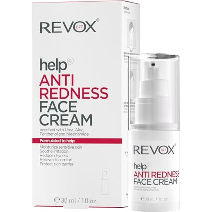 REVOX B77 Help Anti-Redness-Gesichtscreme, 30 ml, für empfindliche Haut, spendet Feuchtigkeit, reduziert Rötungen und beruhigt Reizungen – Bild 3