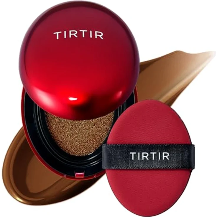 TIRTIR Mask Fit Red Cushion, langanhaltendes Make-up im Schwämmchen, Farbton 47N Ebony, 18 g – Bild 1