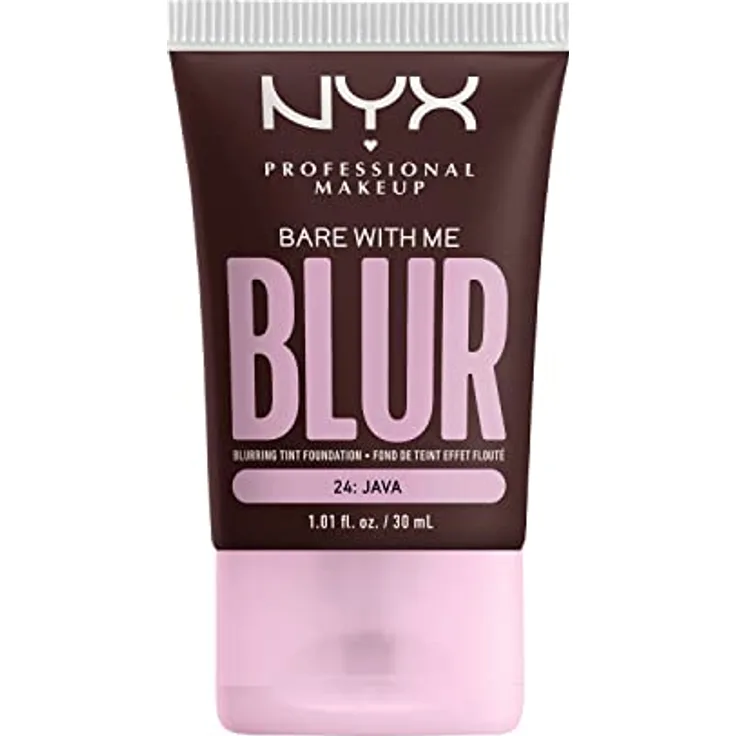 NYX Professional Makeup Weichzeichnende Foundation mit mittlerer Deckkraft und mattem Finish, Bis zu 12 Stunden Pflege und Feuchtigkeit, Mit Niacinamiden, Bare with Me, Farbe: Java, 1 x 30 ml