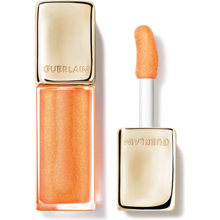 GUERLAIN KissKiss Bee Glow Lippenöl, Lipgloss mit Honig, 389 Sparkling Peach, 9.5 ml, feuchtigkeitsspendend und hochglänzend