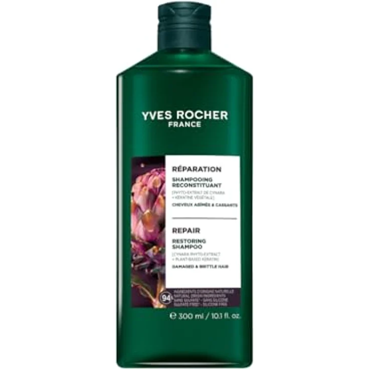 Yves Rocher Reparierendes Shampoo für geschädigtes und brüchiges Haar, 79x stärkere Widerstandskraft, vegan, ohne Sulfate und Silikone, 300 ml – Bild 1