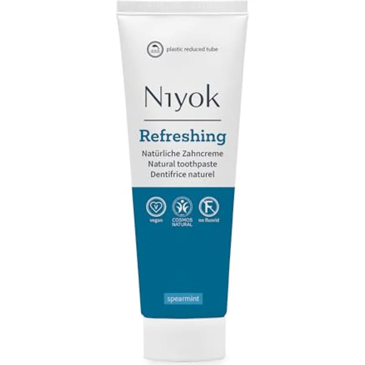 Niyok® Refreshing Zahnpasta "Spearmint" (75ml) • Remineralisierende Zahnpasta für gesunde Zähne • Natürlich sanfte Pflege & Frische • Plastikreduzierte Tube • Ohne Fluorid & Vegan. – Bild 1