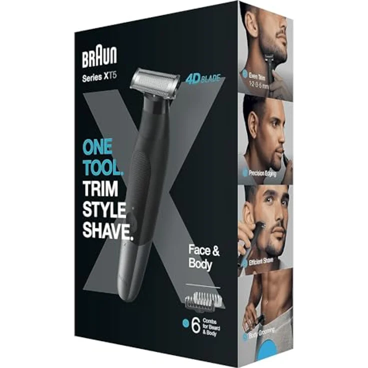 Braun Series X XT5200, Haarschneider für Herren mit Bartschneider und Zubehör, Schwarz-Nickel – Bild 2