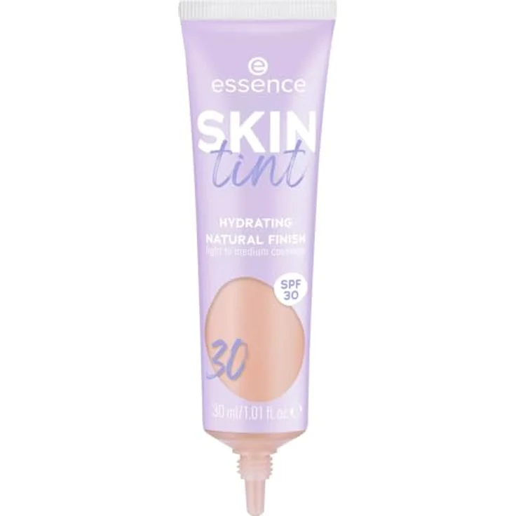 essence cosmetics SKIN tint Make-up, Nr. 30 Nude, feuchtigkeitsspendend, vegan, ölfrei, mit UVA- und UVB-Filter + SPF 30, 1er Pack (30ml) – Bild 1