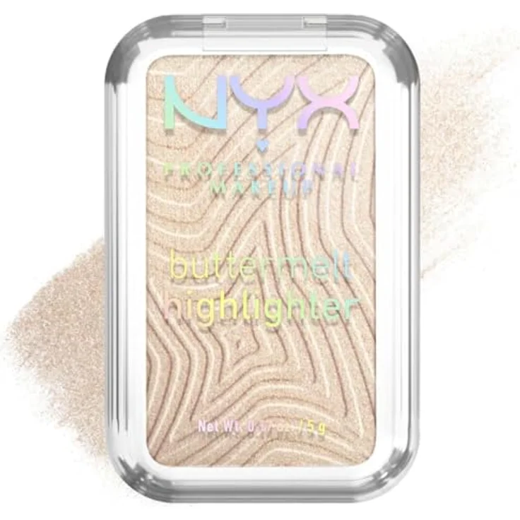 NYX Professional Makeup Buttermelt Highlighter, Butterweiche Textur mit Sheabutter, Mangobutter und Mandelbutter, Vegan, Farbe: Bright And Butta, 5 g – Bild 4