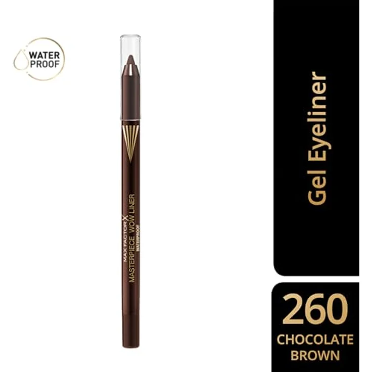 Max Factor Masterpiece Wow Liner Waterproof, Eyeliner in 260 Chocolate Brown, 1.2 g mit intensiver, wasserfester Farbe – Bild 4