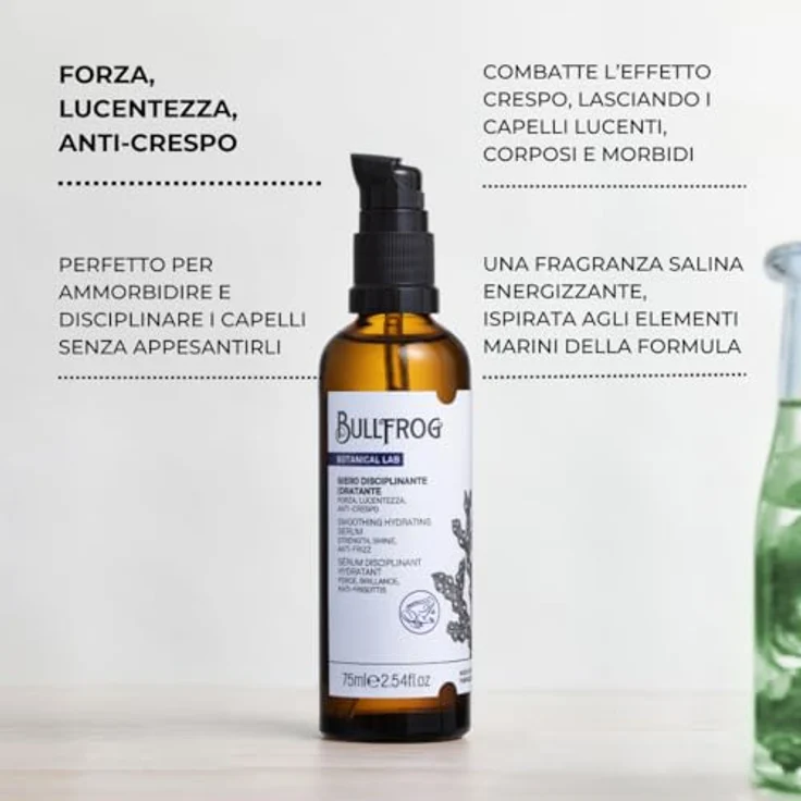 Bullfrog Feuchtigkeitsspendendes Disziplinierendes Serum für Haare und Bart, 96% natürliche Inhaltsstoffe, 75 ml, zähmt Frizz und verleiht Glanz – Bild 4