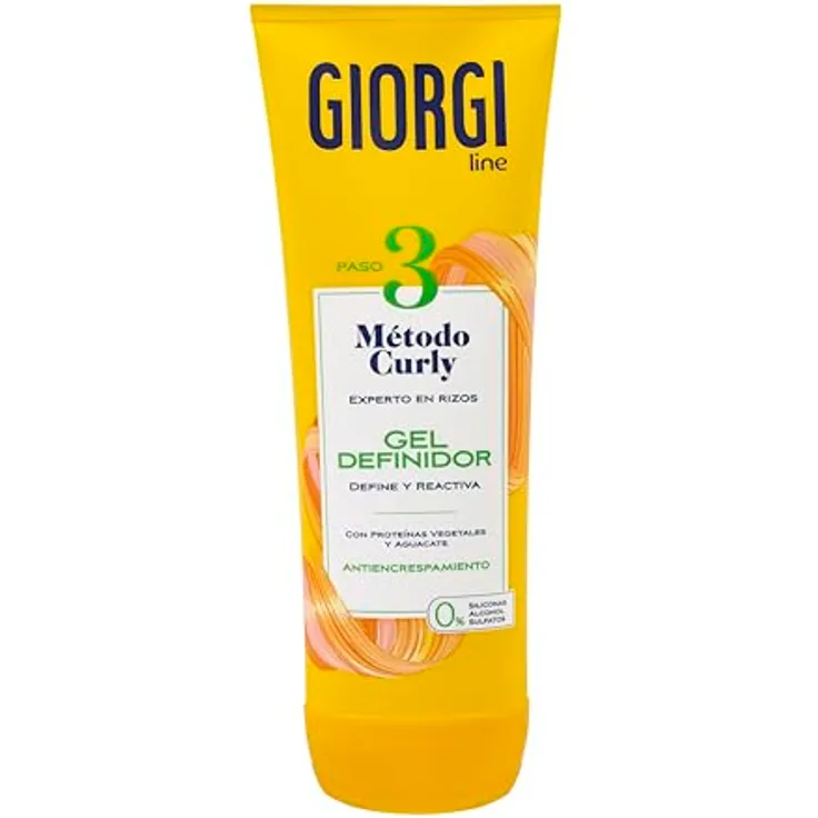 Giorgi Line Definiergel, Curly-Methode, spektakuläre Locken, 0% Alkohol, 0% Silikone, 0% Sulfate, mit pflanzlichen Proteinen und Avocado, 250 ml