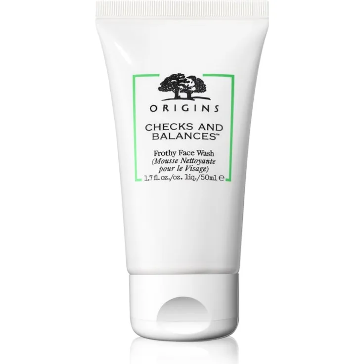 Origins Checks and Balances™ Frothy Face Wash, belebender Reinigungsschaum für Damen, 50 ml, sanfte Gesichtsreinigung, auch für empfindliche Haut geeignet