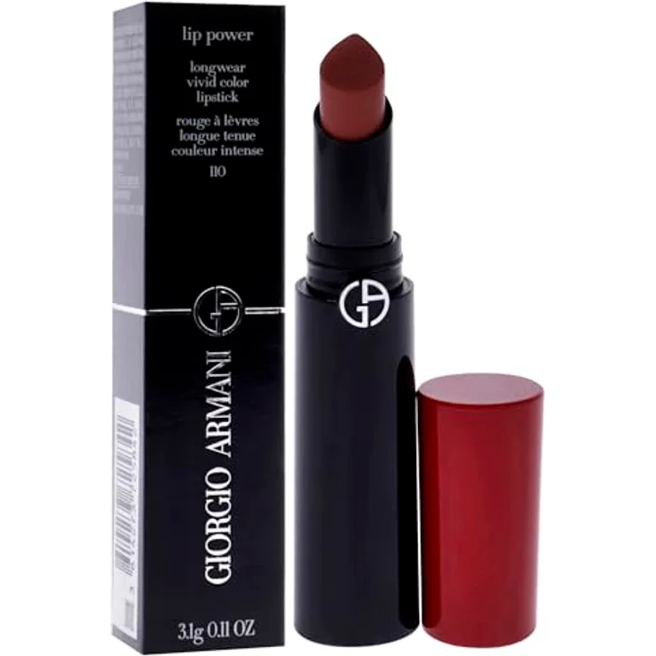 GIORGIO ARMANI Lip Power Nr.110 Mania, 3,1 g - Satinierte Lippenfarbe mit langanhaltender Deckkraft – Bild 3