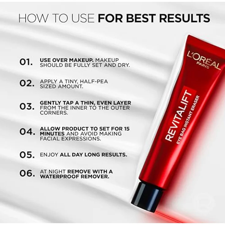 L'Oréal Paris Revitalift Laser Eye Bag Instant Eraser, Augenpflege Crème, 15 ml, Tag + Nacht, für reduzierte Schwellungen und Dunkle Ringe – Bild 4