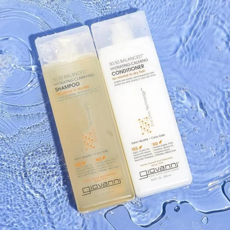 Giovanni 50:50 Balanced Hydrating-Calming Conditioner, feuchtigkeitsspendend und revitalisierend, 250 ml Pumpenflasche – Bild 4