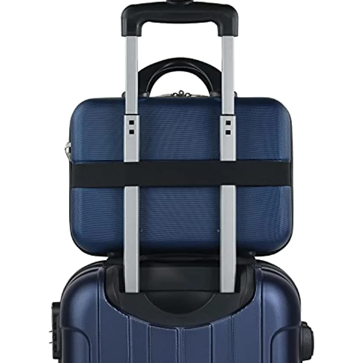 ITACA - Kosmetikkoffer Hartschale Groß, Beautycase Damen, Trolley & Handgepäck Koffer: Beauty Case Hartschale, Kosmetik Koffer, Kosmetiktasche Groß - Ideal für Reisen! 771135, Marine Blau – Bild 4