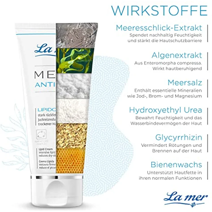 La Mer MED+ Anti-Dry Lipidcreme - Stark rückfettende Creme für sehr trockene Haut - Mindert trockenheitsbedingten Juckreiz - Beruhigend bei akuten Schüben - Pflege bei Psoriasis oder Neurodermitis - 50 ml – Bild 2