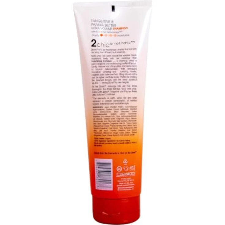 Giovanni 2chic Ultra-Volume Shampoo, 250 ml, Volumengebend, Anti-Frizz, feuchtigkeitsspendend, für dünnes und beschädigtes Haar, unisex – Bild 2
