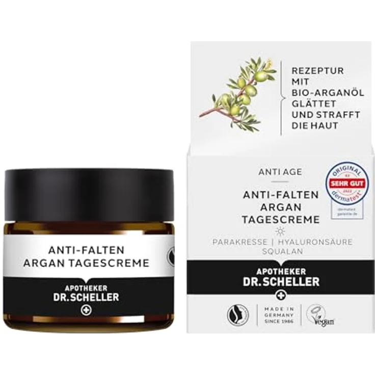 Dr. Scheller APOTHEKER Anti-Falten Argan Tagescreme, 50 ml - Reduziert Faltentiefe und schützt vor vorzeitiger Hautalterung – Bild 1
