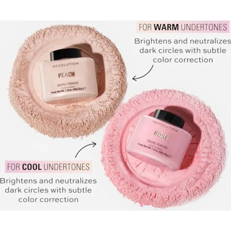Revolution Beauty London Loose Baking Powder, Prolongs Makeup Wear, Brightening Setting Powder, Rose 32g – Bild 5