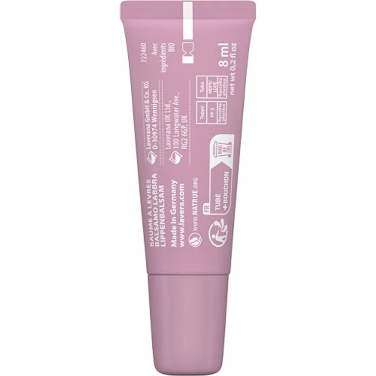 lavera Plumping Lippenbalsam, pflegt geschmeidig weich, rosa Finish, spendet Feuchtigkeit, glättet die Lippen, Naturkosmetik, 1 Stück – Bild 4
